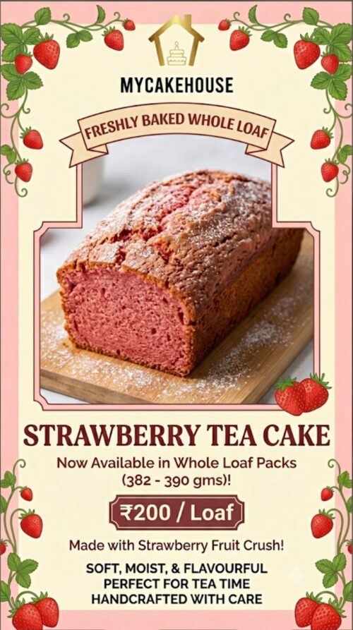 Strawberry Tea Cake (380 gms)